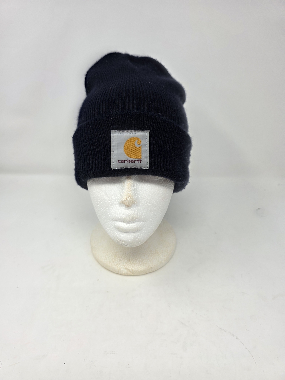 Carhartt A18 NVY Dark Navy Blue Acrylic Cuffed Knit Beanie Watch Hat Made In CA